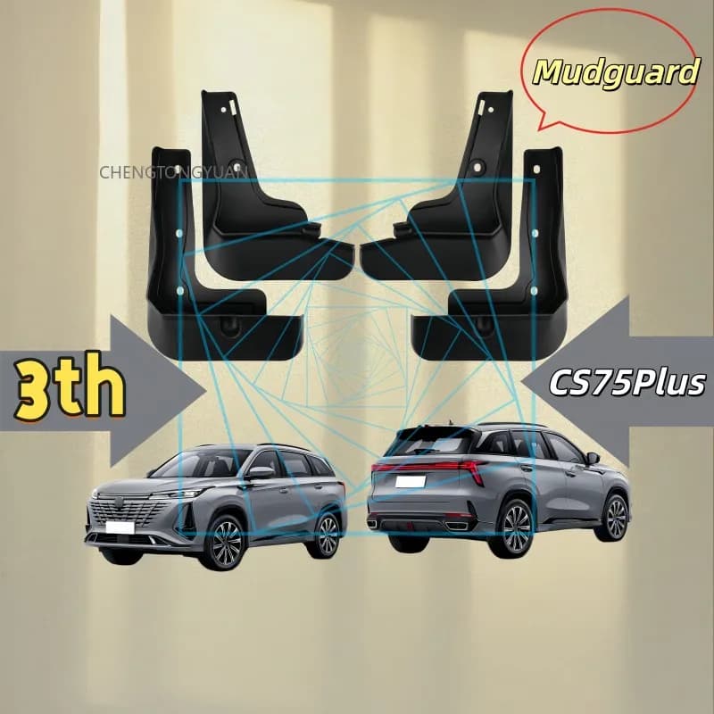 for Changan CS75 PLUS 2023-2025 3th Car Fender Mudguard Mud Flaps Guard Splash Flap 4Pcs Car Accessories