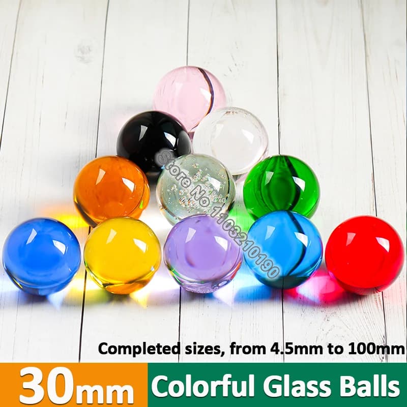 1-10Pcs 30mm Solid Color Glass Balls Crystal Ball Ornaments Photography Ball Decorative Spheres Fish Tank Anti Boiling Ball