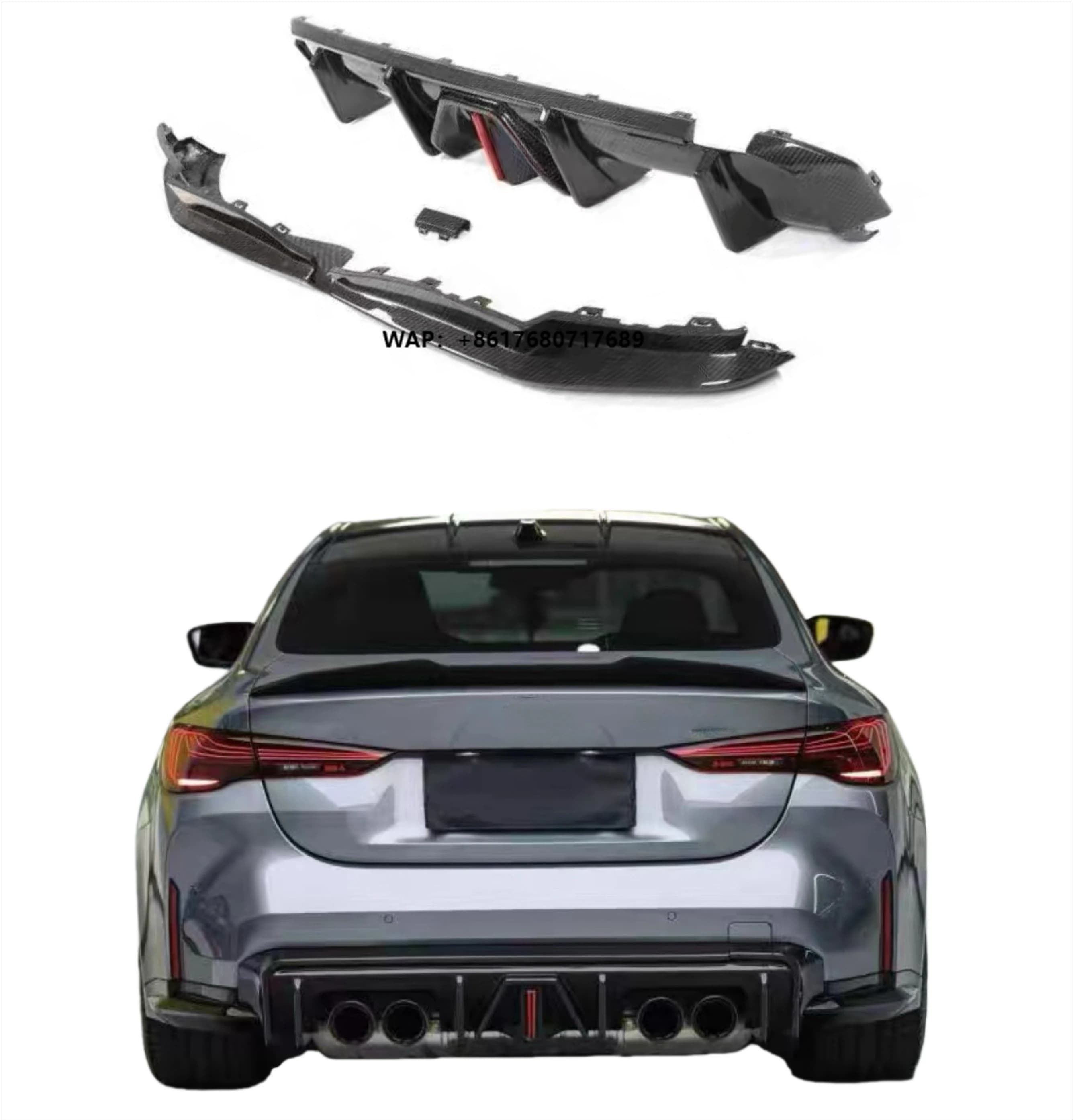 For  M3 M4 G80G82 Dry Carbon Fiber Rear Diffuser Spoiler Body Kit