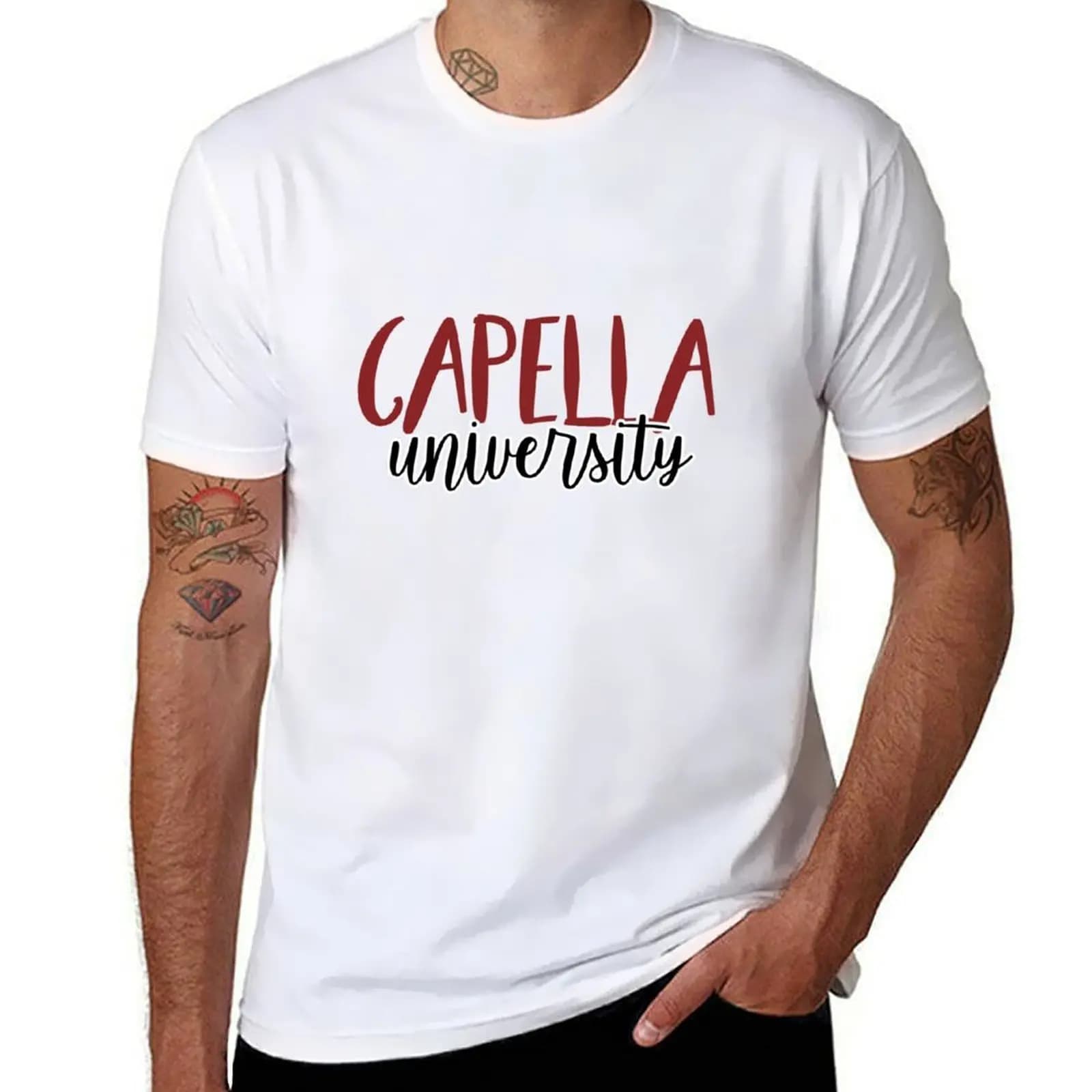 Capella University T-Shirt man t shirt summer cotton t shirts man 100% T-Shirt