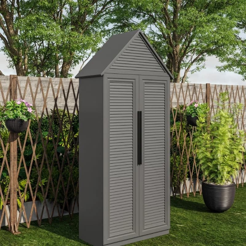 Outdoor garden aluminum alloy cleaning mop broom tool house storage locker house yard sun protection