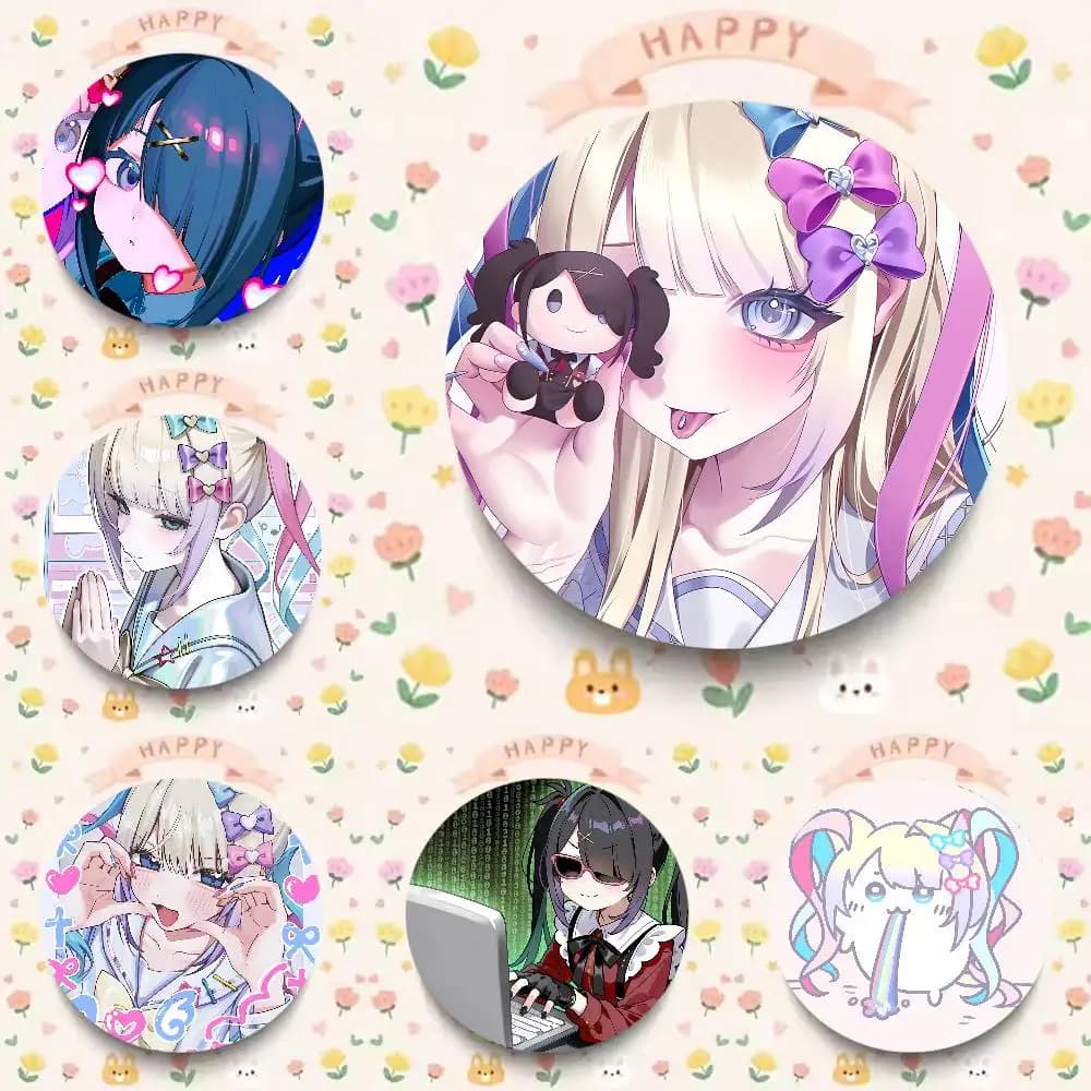 Cute Girl kangel Ame Chan Hot Game Needy Girl Overdose Stylish Ornament Pins Exquisite Round Badge Bag Accessories Jewelry Gifts