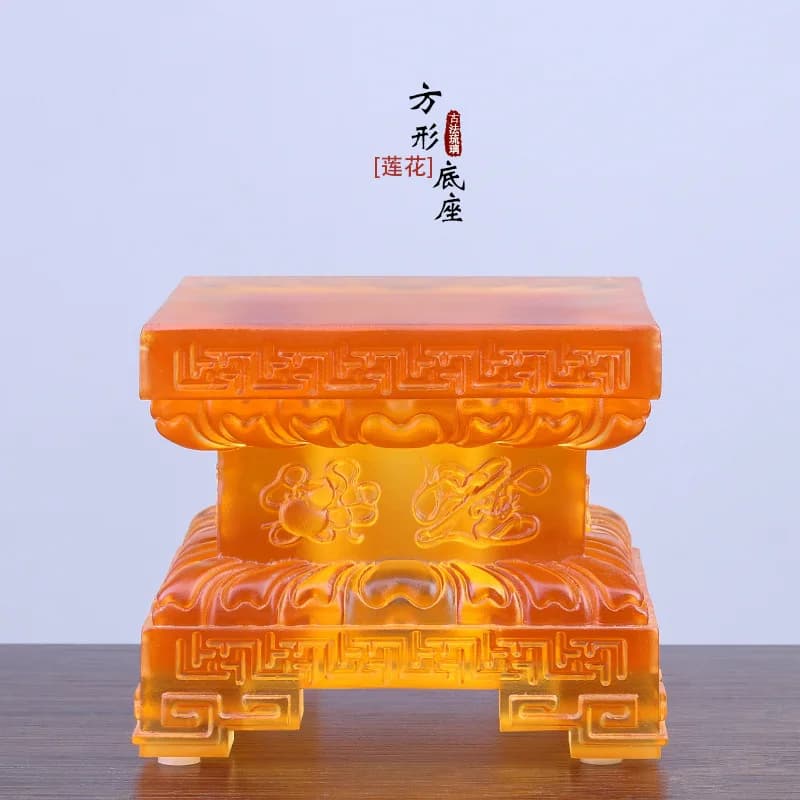 CX glazed square lotus table Buddha statue base ornament heightened to offer temple handicrafts