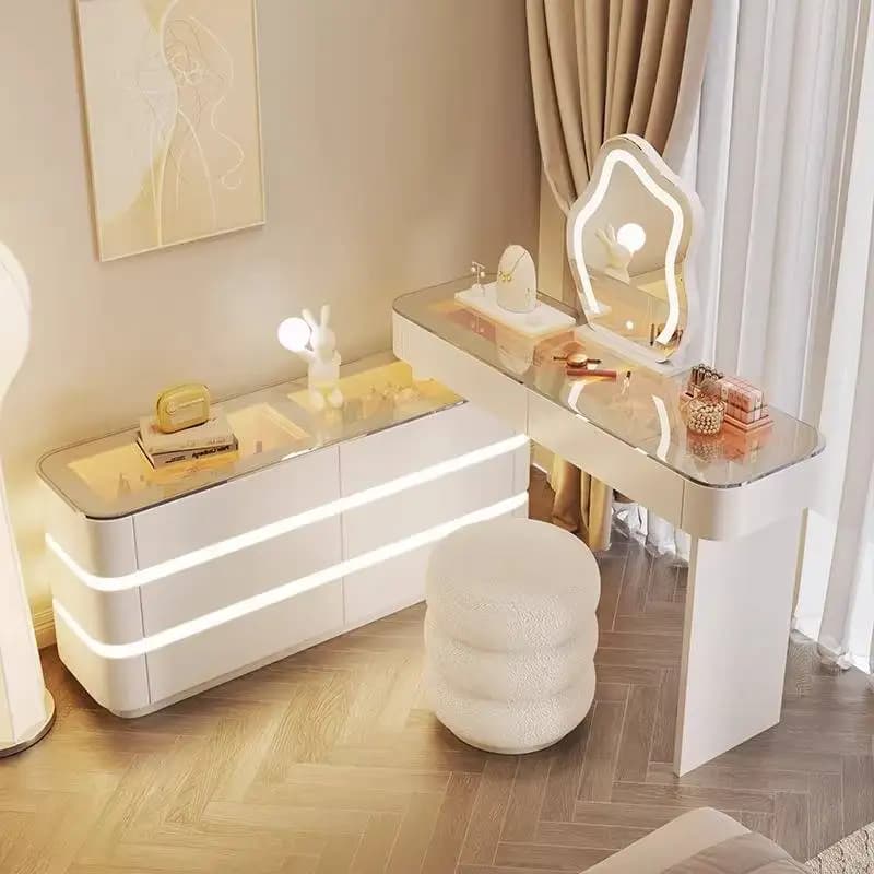 Extension European Vanity Desk Drawers Shelves Lounges Compact  Dressing Table Makeup Corner Meuble Rangement Room Furnitures