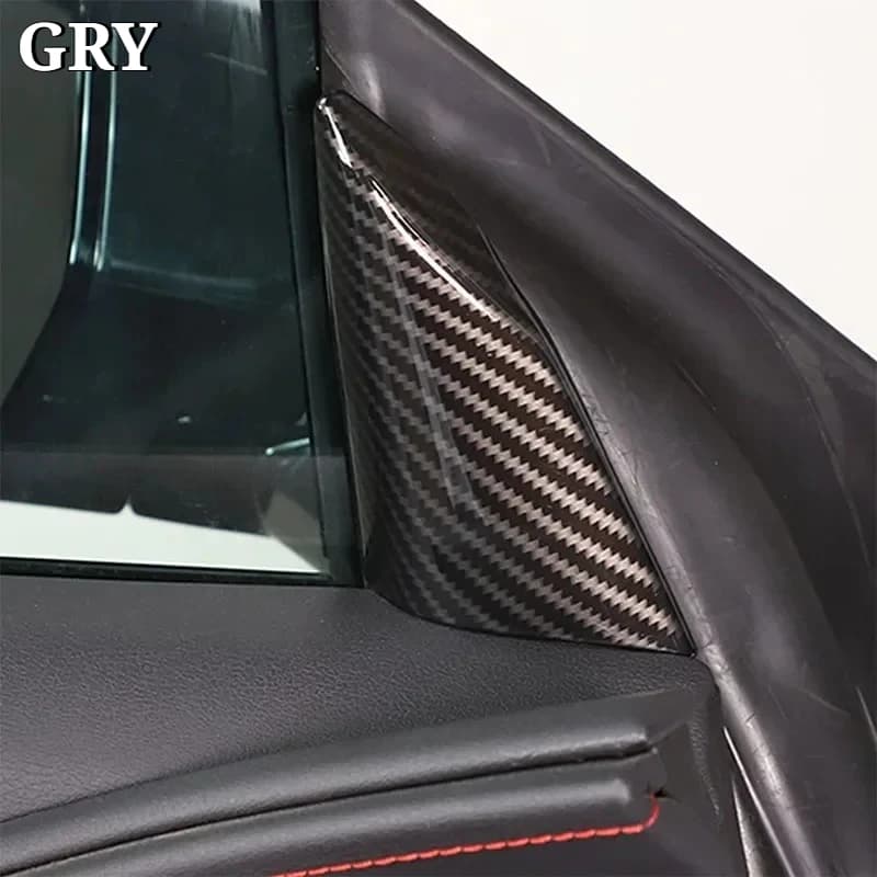 Car Door A-pillar Triangle Cover Trim For Chevrolet Corvette C8 Z51 Z06 2020-2026 ABS Carbon Fiber Interior Car Accessories
