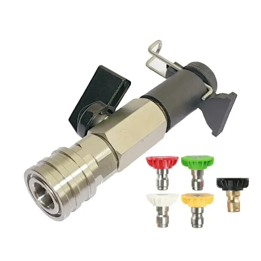 High Pressure Wash Ball Valve Kit 1/4" Quick Connector For Karcher Lavor Stihl Nilfisk Hose Direct Connect Switch On/off