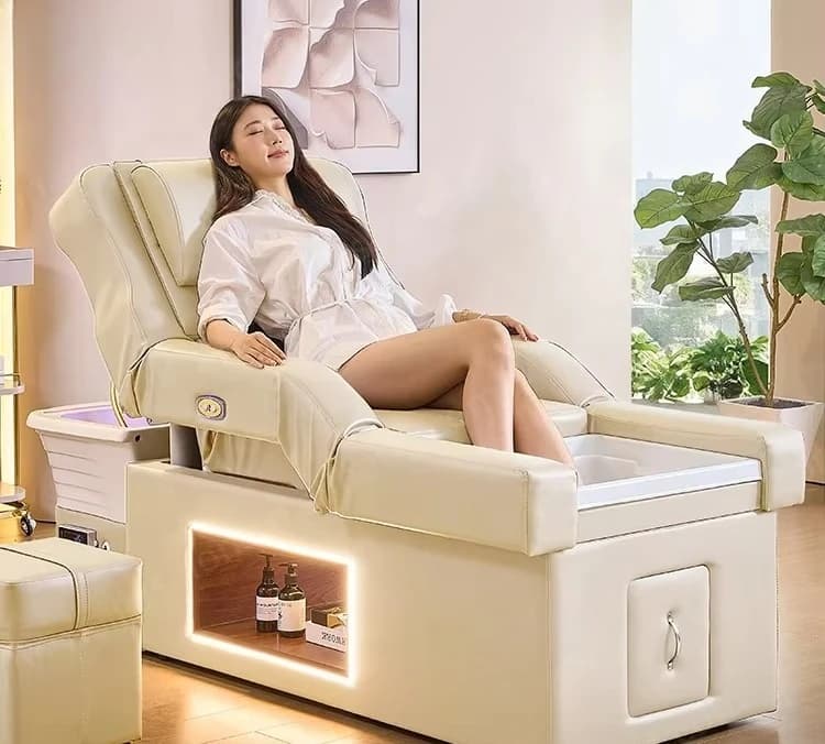 Treatment Shampoo Salon Pedicure Chair and Nail Art Japanese Head Spa Massage Bed