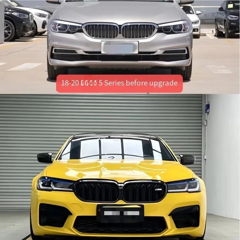 for the 2018-2021  5 Series  Plastic Material Front Bumper Kit for the 2022 M5 Includes the Blue Eyebrow Headlight