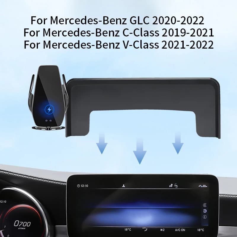 Car Phone Holder For Mercedes-Benz C/GLC/ V-Class 2015-2023 screen navigation bracket magnetic new energy wireless charging rack