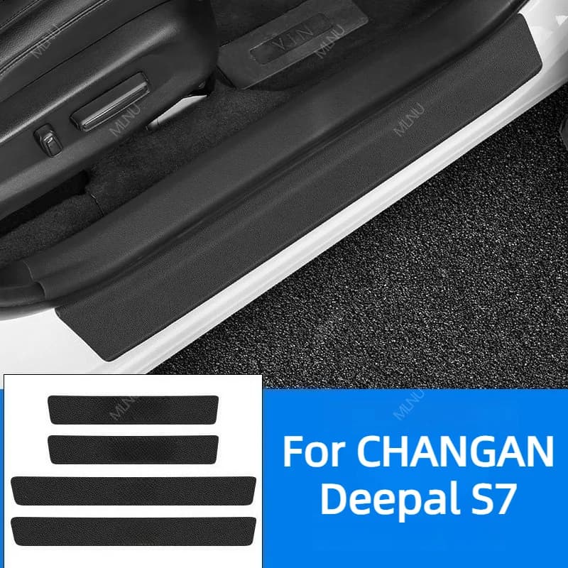 Leather Door Sill Guard For CHANGAN Deepal S7 2025 2024 2023 Accessories Anti-Scratch Cushion Wear-Resistant Easy-Clean Soft
