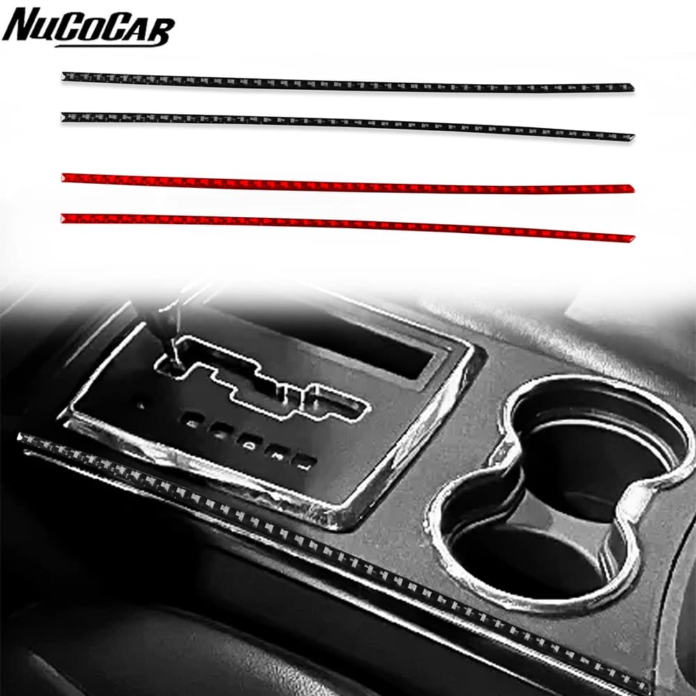 For Chrysler 300 300C 2008-2010 Carbon Fiber Central gearshift side Panel Trim strip Car Accessories inside Decorative Stickers