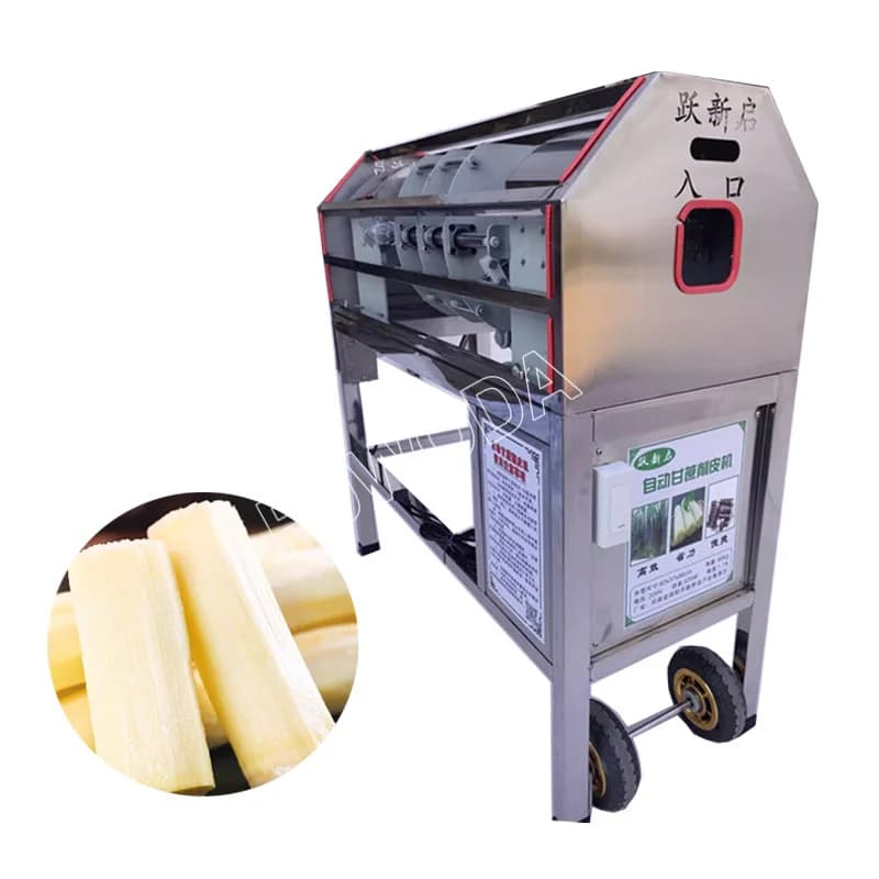 Automatic Portable High Efficiency Stainless Steel Sugar Cane Peel Cut and Clean Sugarcane Peeler and Cutter Machine
