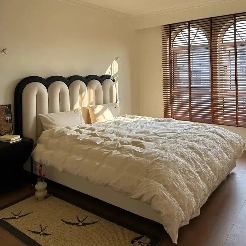 European Beauty Bed Modern Fashion Creative Loft Frame Full Wooden Interior Sleeping Bed Luxury Leather Muebles Salon Furniture