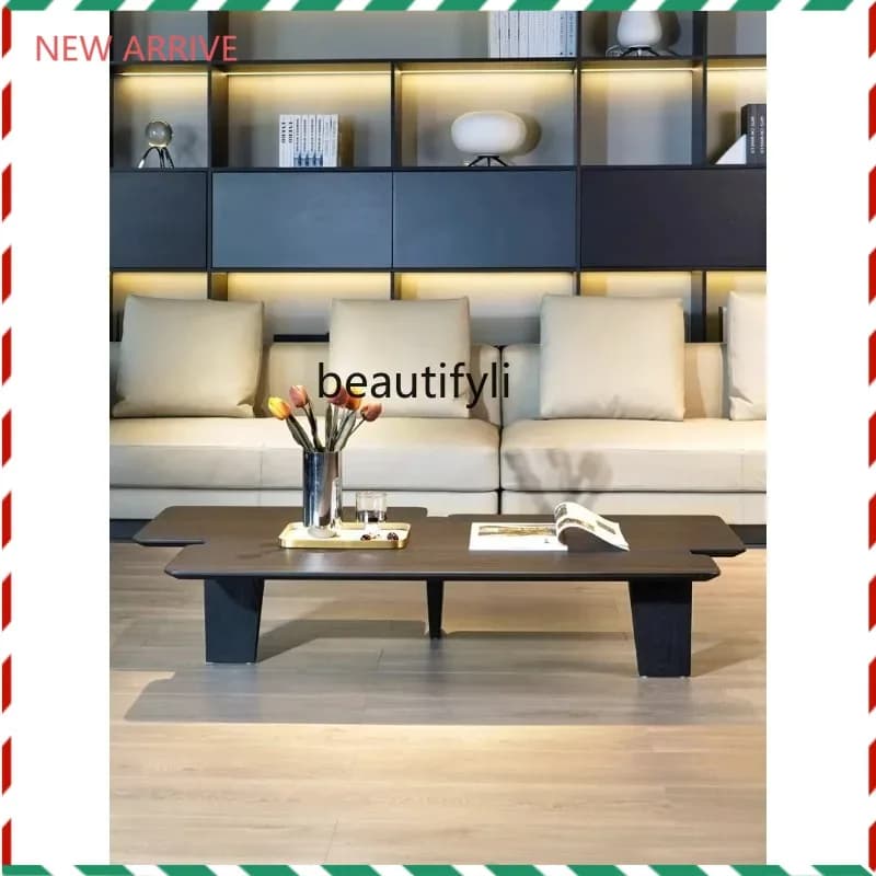 V132 Coffee table Italian minimalist smoked wood color living room designer creative special-shaped tea table
