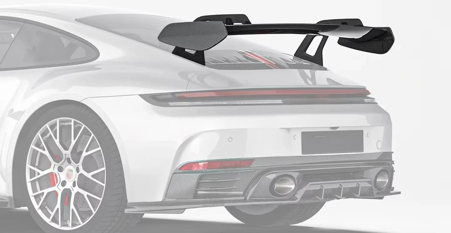 Top Material Race-Inspired Dry Carbon Fiber 911 992 Car Spoiler for 911 992.2 Trunk Tail Wing