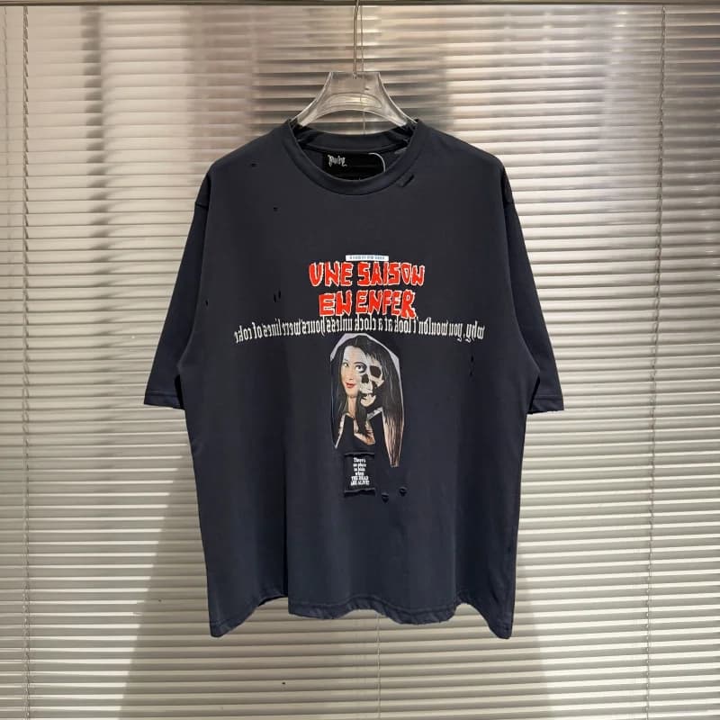 26ss Paly High Street Vintage Washed Vintage Look Hip Loosely Fit Summer Premium Quality Men's Women's Short-Sleeved T-Shirt