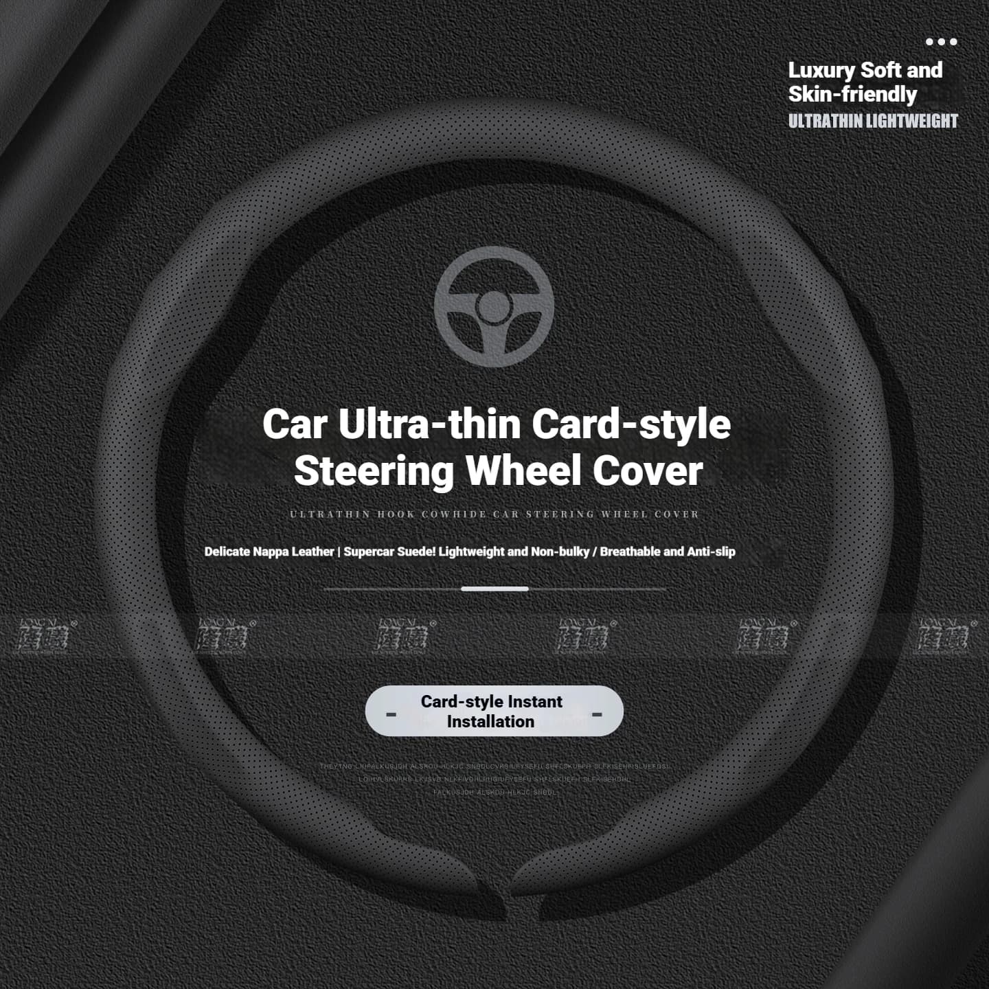 Car snap-on Leathe Anti-slip steering wheel cover For smart fortwo forfour 451 450 452 453 454 Auto Suede Accessories 36-39cm