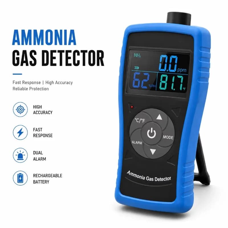Portable Ammonia  Detector NH3  0~100PPM Acoustic Visual Alarm Professional  Meter for Farm Poultry