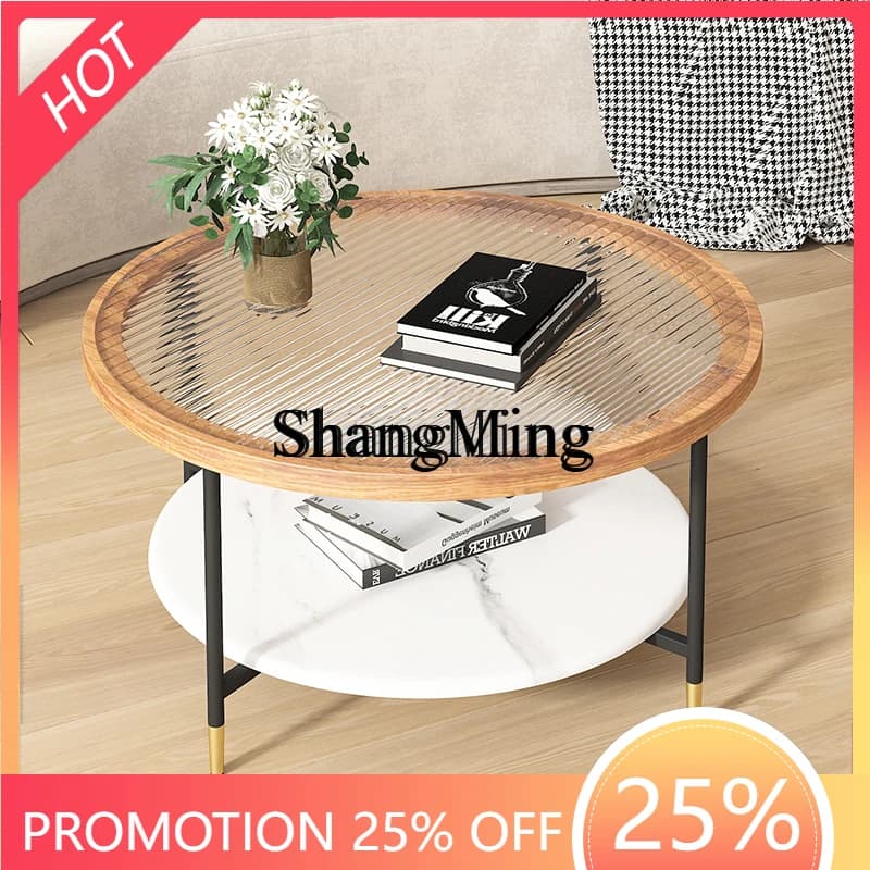 CL  round coffee table living room household small apartment light luxury high-end coffee table combination