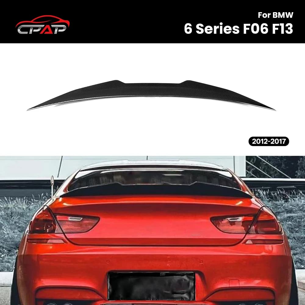Real Dry Carbon Fiber Rear Roof Trunk Spoiler Wing Tail Car Accessories Styling For BMW 6 Series F06 F13 2012-2017 PSM Style