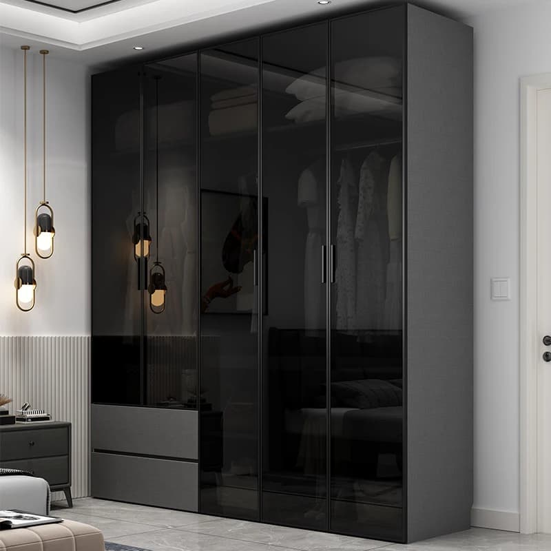 Black Modular Wardrobes Closet Wooden Doors Large Saving Storage Wardrobes Cute Space Tall Guarda Roupas Furniture For Home