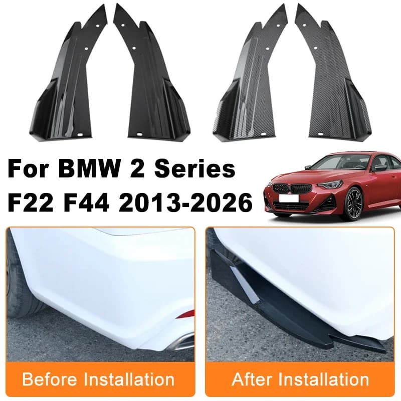 Car Rear Bumper Spoiler Lip Diffuser Side Skirt Splitter Wrap Angle Anti-Crash Protection  For BMW 2 Series F22 F44 2013-2026