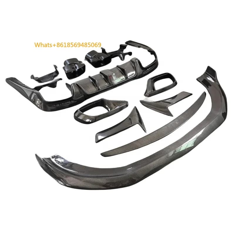 Carbon Fiber Body Kit S-Class W222 2019 S63 S65 Upgrades  Style Front lip rear diffuser exhaust pipe spoiler