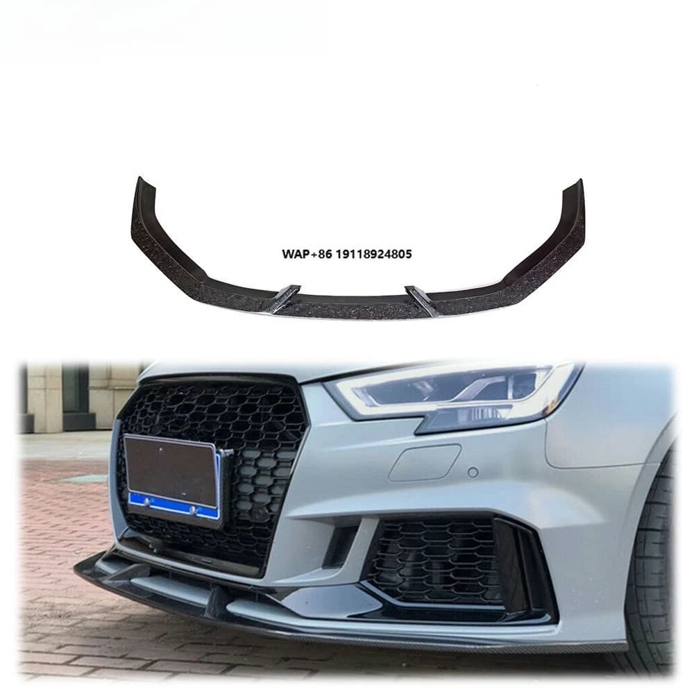 Forged Carbon Fiber Front Bumper Lip Spoiler Splitters Body Kit Fit for  RS3 2017UP