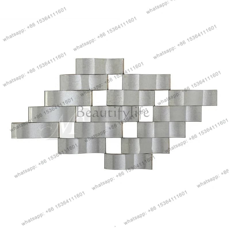 Wrought Iron Arrangement Combination Curved Glass Living Room Bedside Background Wall Decorative Mirror Art Wall Decoration