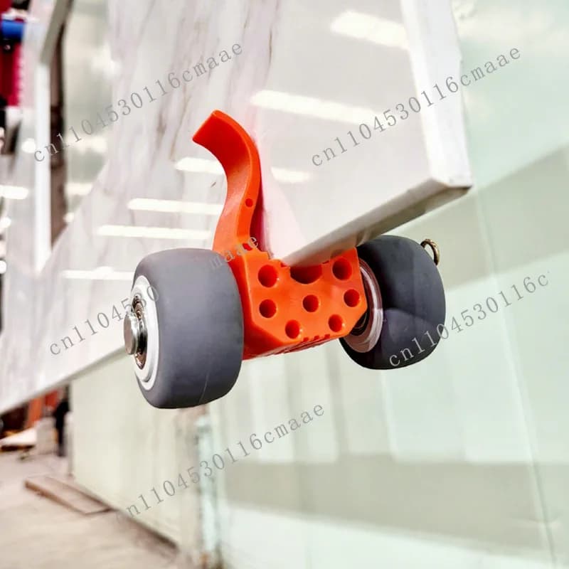 Adjustable plastic panel multi-function mobile wheel device, removable for stone and glass processing exhibitions