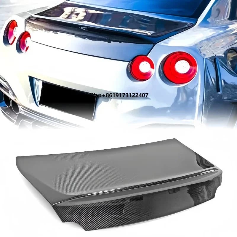 For Ares GTR R35 Carbon Fiber Car Modification Parts AS Trunk Lid Luggage Compartment Tail Lid Luggage Cover air Dams