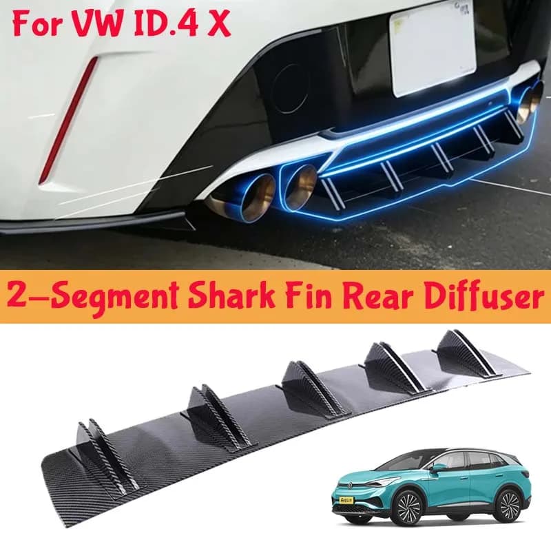 For VW ID.4 X Shark Fin Rear Diffuser Split Chassis Spoiler Auto Aerodynamic Parts Aerodynamic Modification