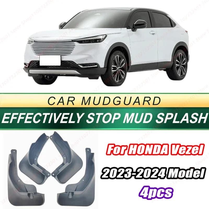 For HONDA Vezel 2023-2024 Model 4PCS Front Rear Mud Flaps Splash Guards Fender Mudguards Auto Accessories