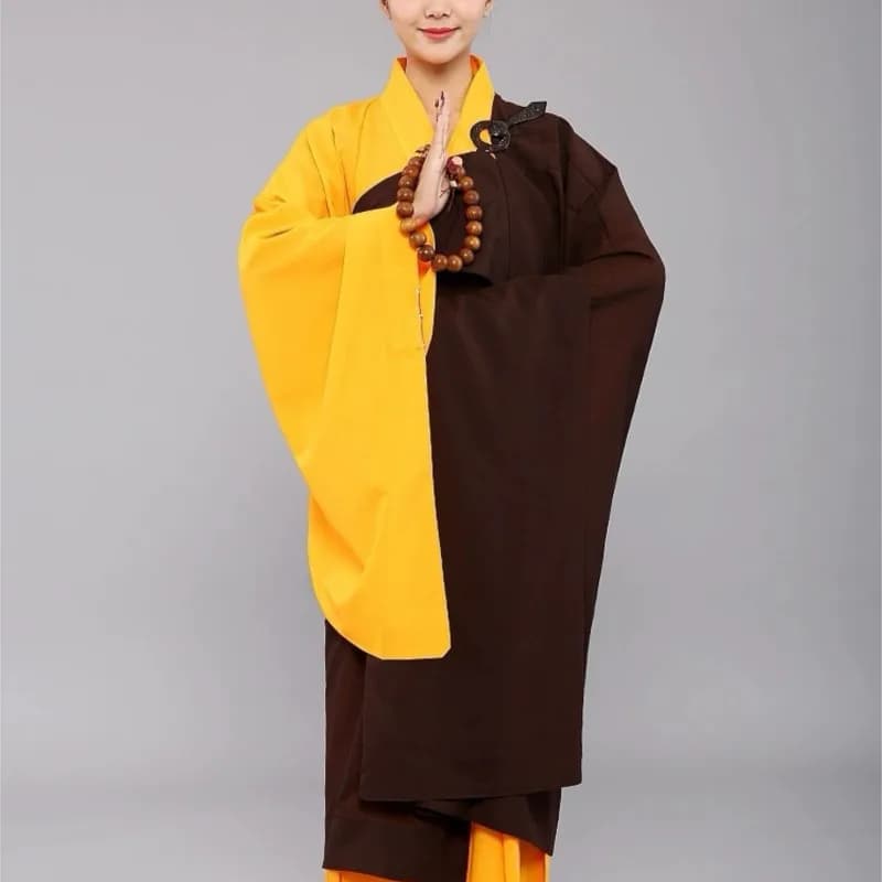 Men Women Traditional Buddhist Robe Buddhist Monk Clothing Robes Monks Cassock Gown Haiqing Monk Clothes Cloak Buddha Jiasha