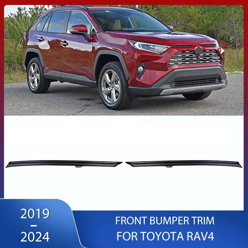 ABS Front Bumper Decorative Strips Grille Trim Side Cover For Toyota RAV4 2019 2020 2021 2022 2023 2024 53124-OR070 53123-OR080