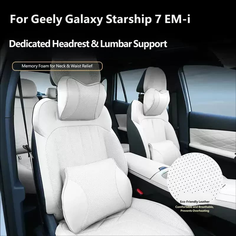 For Geely Galaxy Starship 7 EM-i Geely EX5 EM-i 2026 Car Suede Headrest Neck Support Seat Soft Universal Adjustable Car Pillow