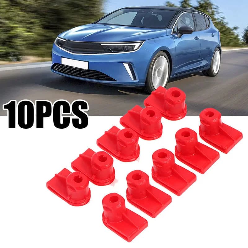 10pcs for Opel Vauxhall Car Bumper Clips Wing Mounting Grommet Nuts Screws 1404969 / 24449408 Red Fastener Clips Car Accessories