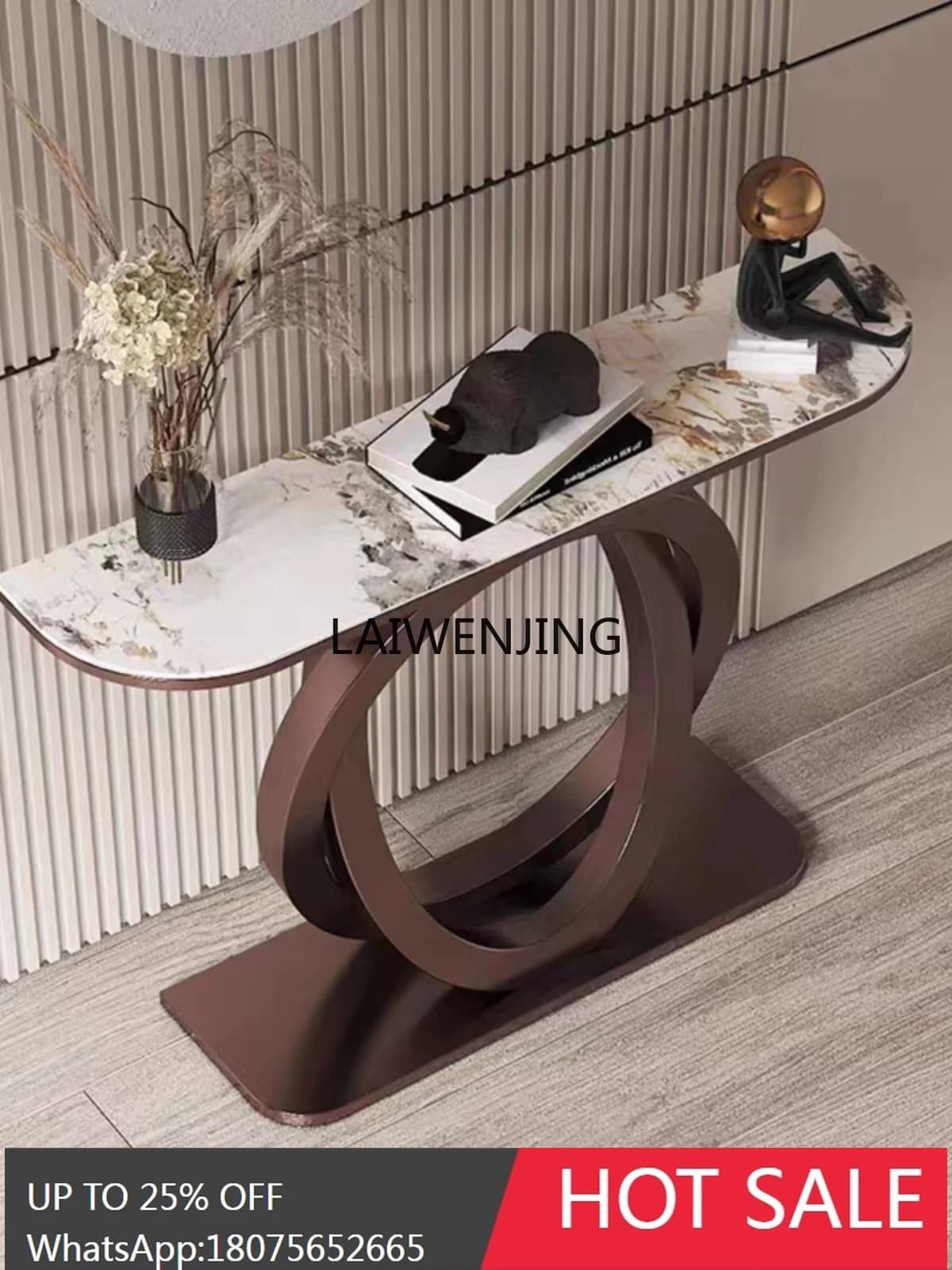 LY Entry Door Slate Entrance Table Light Luxury Side Table Cabinet Entrance Table Luxury Atmospheric Craftsmanship