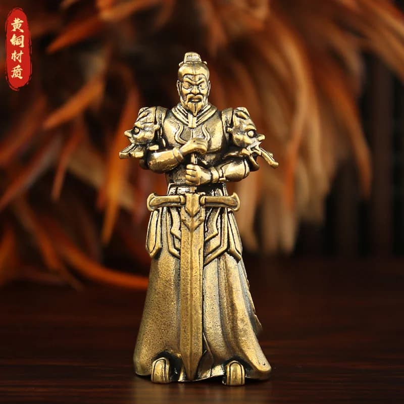 Brass General Figurine Terracotta Warriors Souvenir Handcraft Xi'an Archaeological Excavation Character Model Office Desk Gift