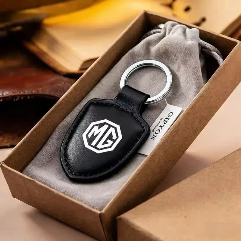 Genuine Leather Keychain Pendant For MG ZS MG4 EV MG5 MG HS MG3 MG6 Car Key Ring Holder Logo Key Chain Accessories