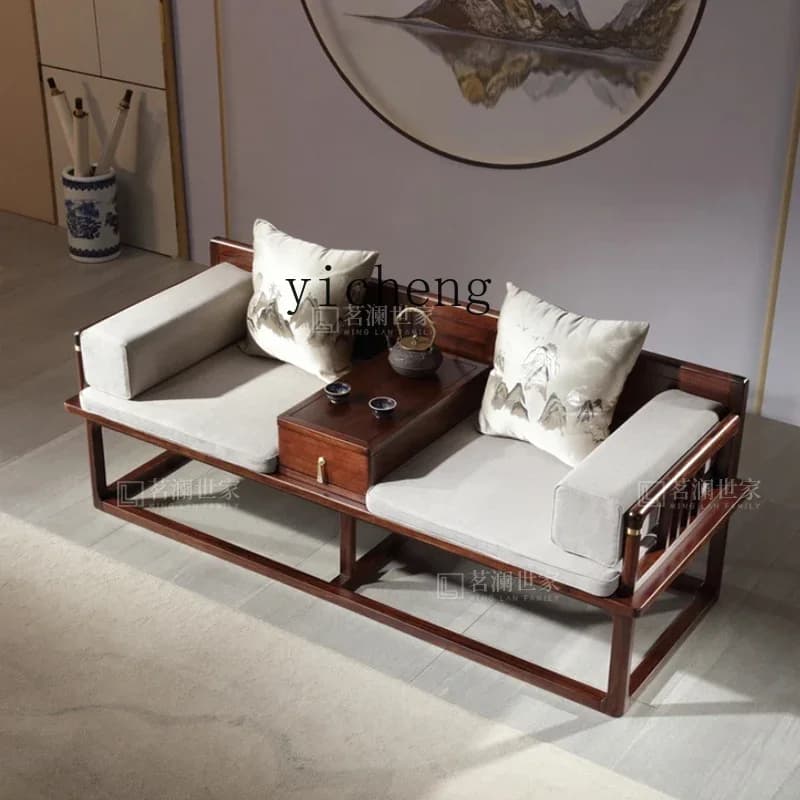 E22 solid wood Arhat bed new Chinese sofa bed dual-purpose chaise longue bed
