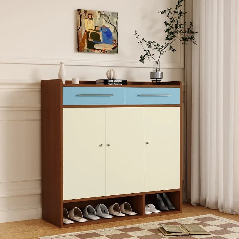 Organizer Wooden Shoe Shelf Storage Mobile Living Room Display Luxury Designer Shoe Cabinet Slippers Zapatero Hotel Furniture