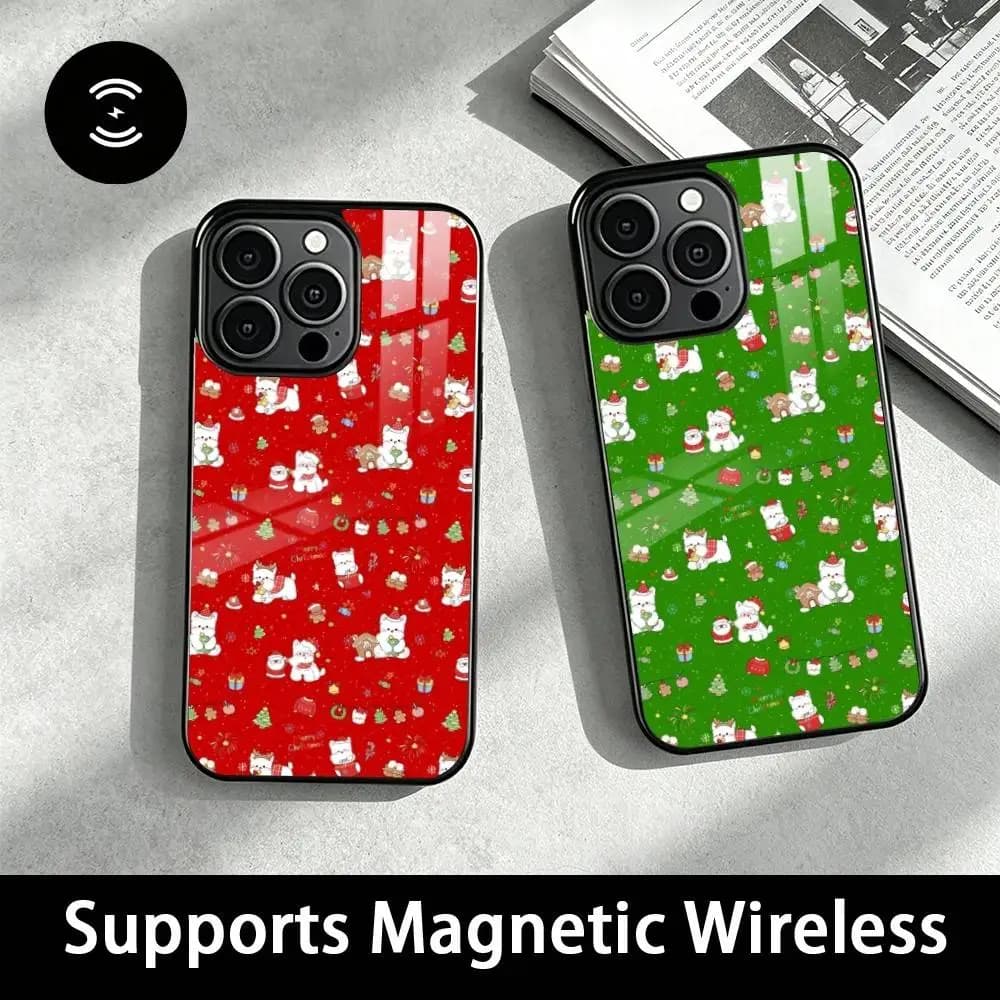 INS cute aesthetic Christmas Day Phone Case For iPhone18,17,16,15,14,13,12Plus,Pro Compatible with magnetic wireless charging