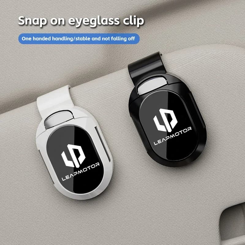 ABS Stainless Steel Car Sun Visor Glasses Holder Sunglasses Clip For Leapmotor C11 C10 B10 C16 C01 T03 Car Interior Accessories