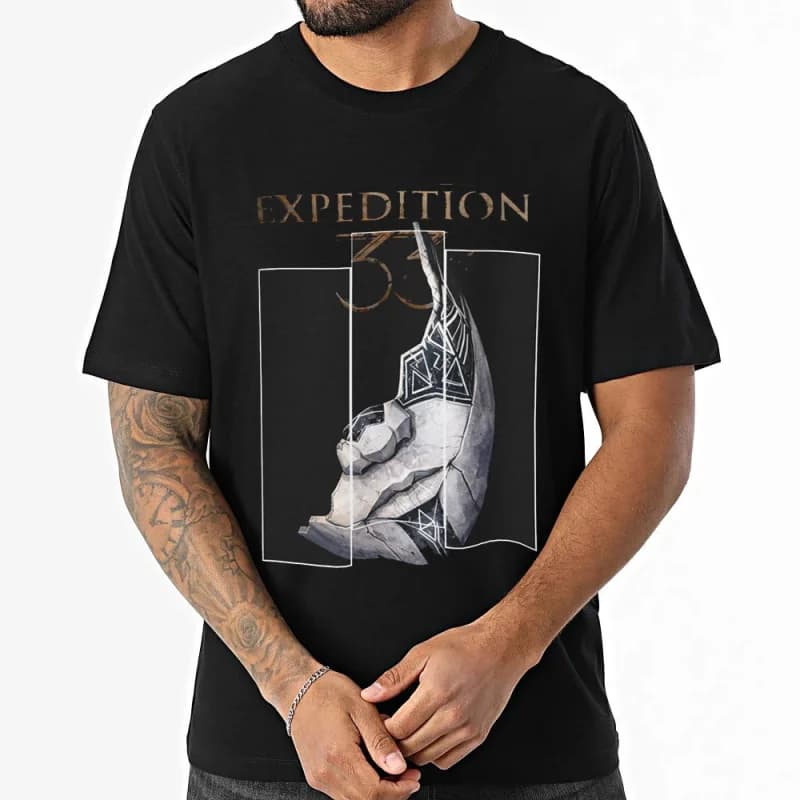 Retro Dark Art Poster Expedition 33 Gift T shirt for RPG Gamers 0119 All size Tops  Gustave Clair Obscur Graphic print Clothes