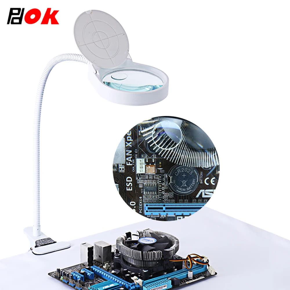 8X 15X LED Lighted Magnifying Glass with Lamp 500mm Flexible Arm Desk Clamp Magnifier for Reading, Repair and Beauty Manicure