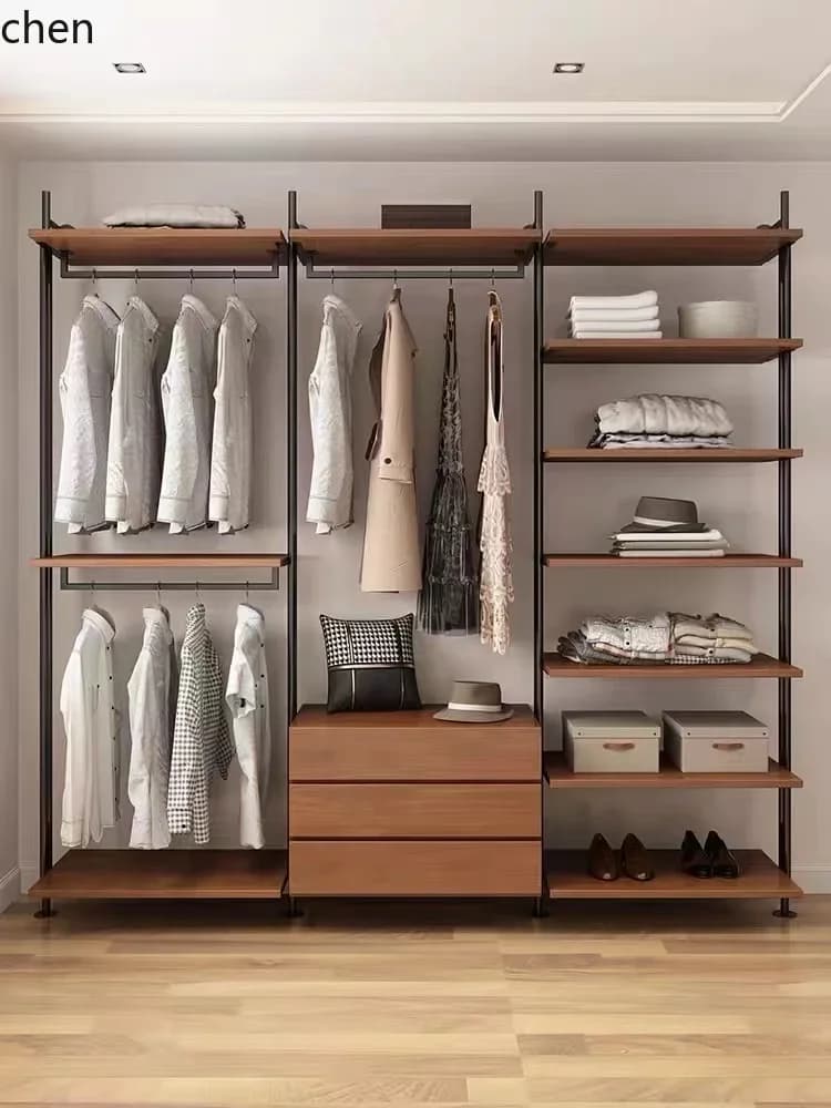 simple open wall wardrobe hanger floor partition storage rack hanging hanger