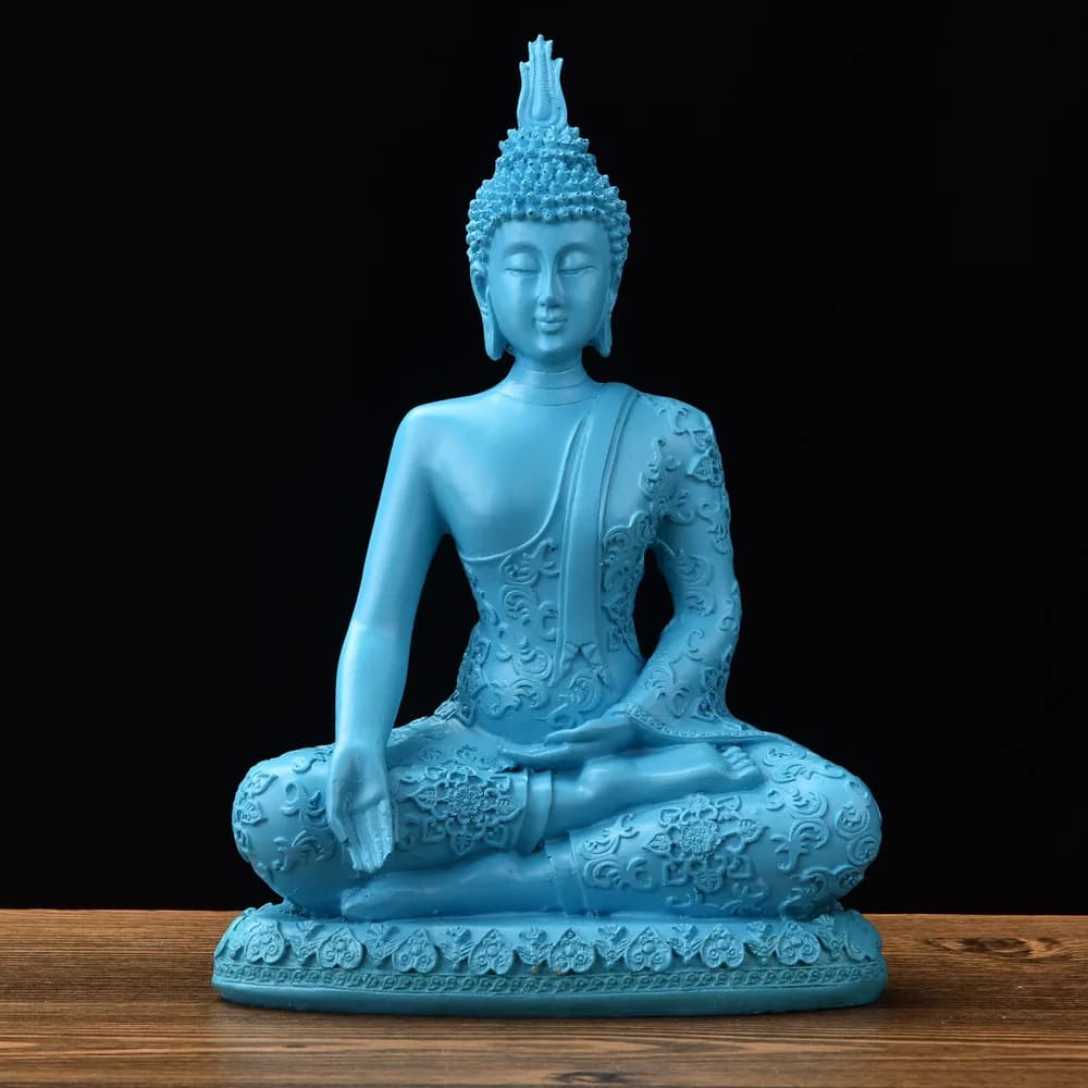 Resin Zen background Buddha statue home decoration, sandstone handicraft decoration Chinese style