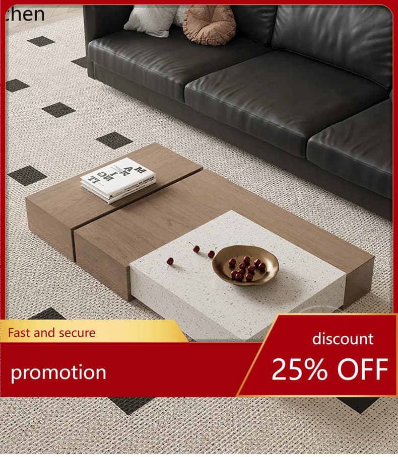 HXL Coffee Table Living Room Marble Terrazzo High-End Coffee Table Set