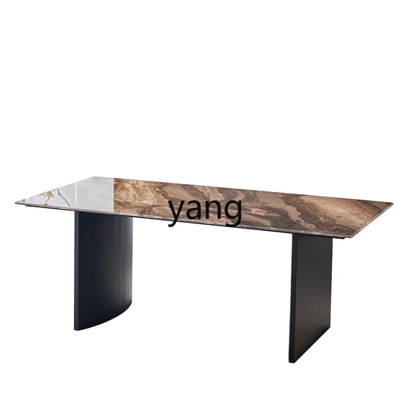 LMM  Italian minimalist marble dining table light luxury living room home modern simple square